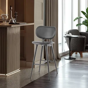 Modern Luxury Gold Velvet Bar Stools with High Back Nordic Kitchen Counter Furniture for Restaurant Living Room or Workshop