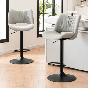 Modern Luxury Grey Simple Style Bar Stools High Chair Customizable Carbon Steel Metal Bar Stools