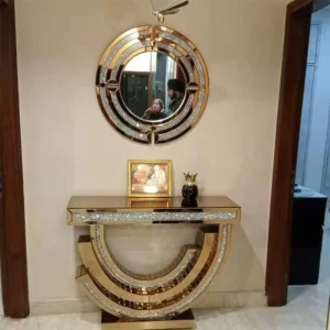 Modern Luxury Half Moon Console Table for Hotel Living Room Hallway