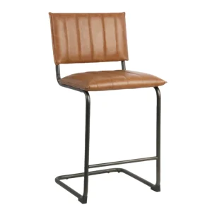 Modern Luxury High End Counter Height Bar Stools Comfortable Stylish Faux Leather Eco Friendly Durable Metal Base Home Bar Hotel