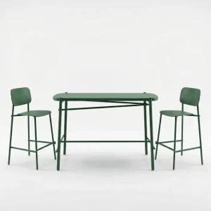 Modern Luxury High End Restaurant Home Hotel Patio Outdoor Dining High Bar Stools Aluminum Outdoor High Bar Chair and Table