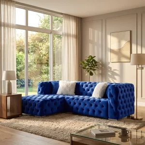 Modern Luxury High Quality L Shape Corner Recliner Sofa Set Velvet Fabric Tufted Power Recliner Super Comfortable Mall Hotel