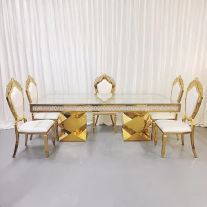 Modern Luxury High quality Hotels Weddings Banquets Stainless Steel Dining Tables Outdoor Activities