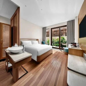 Modern Luxury Hotel Apartment Bedroom Furniture Custom Japandi Solid Oak Modern Wood Bed Frame