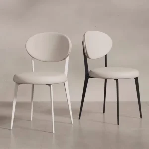 Modern Luxury Hotel Chairs French Style Cream White Indoor Leather Dining Room Chair for Cafe and Hotel Restaurants Furniture