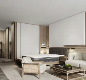 Modern Luxury Hotel Furniture Bedroom Bed & Wood for Commercial Projects or Apartment Use