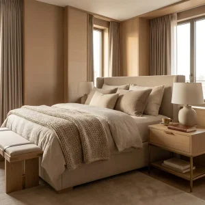 Modern Luxury Hotel Furniture Hotel Bedroom Furniture Set for Executive Rooms Featuring Marble and Metal