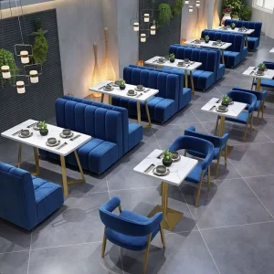 Modern Luxury Hotel Restaurant Booth Furniture Set Commercial Dining Furniture Cafe Table and Chair Set for Restaurant