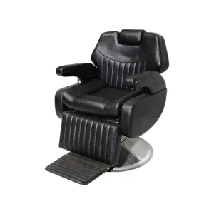 Modern Luxury Hydraulic Professional Barber Chair for Men Black Leather Barbershop Hair Salon Furniture Made of Metal