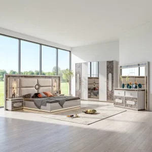 Modern Luxury King Size Hotel Bedroom Furniture Set with Massage Function Double Upholstered Bed Storage Wooden Frame