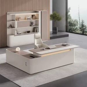 Modern Luxury L Shaped Commercial Furniture Executive Office Desk Modular Adjustable Green Boss Desk