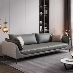 Modern Luxury Leather Office Sofa Three Seat Sectional Reclining for Home Office Hotel Use Living Room Leisure Can Sleep