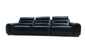 Modern Luxury Leather Reclining Three Seat Lounge Sectional Sofa Set Sponge for Apartment Hotel Office Commercial Reception Hall