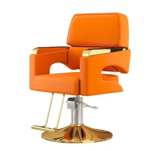 Modern Luxury Leather White Gold Portable Barber Chair