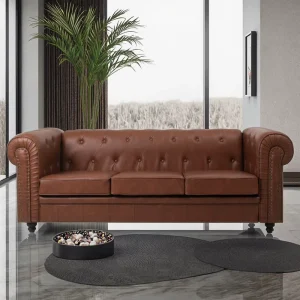 Modern Luxury Living Room Furniture Sofas 3 Seater Government Office PU Leather Couch Sofa