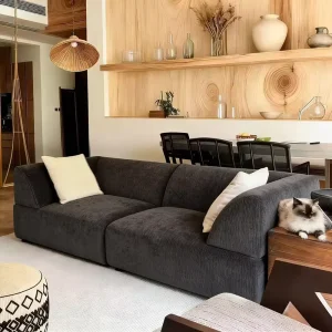 Modern Luxury Living Room Sofas Set Furniture L Shape 2 3 Seater Velvet Compression Sectional Modular Boneless Indoor Designs
