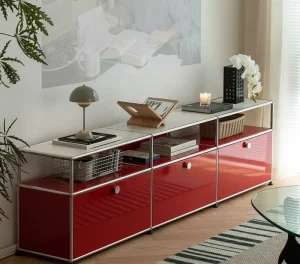 Modern Luxury Living Room TV Cabinet Stainless Steel Storage Cabinet Large Capacity Living Room Home Furniture