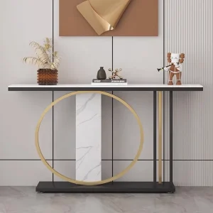 Modern Luxury Marble Console Table Durable Extendable Design for Living Room Dining Bedroom Hotel Home Bathroom Apartment Center