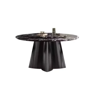 Modern Luxury Marble Dining Table with Wood Grain Design Suitable for Homes Apartments Hotels and Other Venues