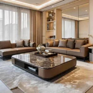 Modern Luxury Marble Square Coffee Table Handmade Portable Living Room Dining Multifunctional Storage Furniture for Home Decor