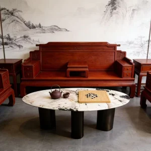 Modern Luxury Marble Tabletop Coffee Table Set for Living Room Center Home Decor