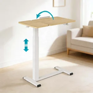 Modern Luxury Metal Hospital Table with Pneumatic Height Adjustment Foldable Design for School and Hospital Use