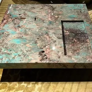 Modern Luxury Natural Green Marble Coffee Table Eco Friendly Durable for Living Rooms Villa Interiors Custom Projects Accepted