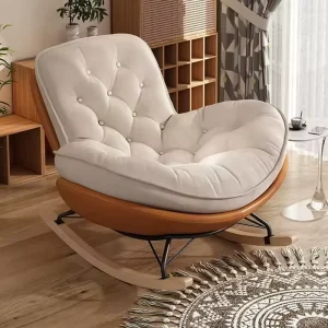 Modern Luxury Nordic Italian Patio Comfy Penguin Rocking Recliner Single Sofa Leather Leisure Accent Lounge Living Room Chairs