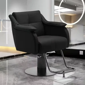 Modern Luxury Nordic Style Professional Lift Barber Chairs Metal Perm Hair Dyeing Salon Furniture with Simple Design