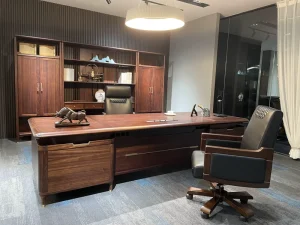 Modern Luxury Office Desk Chair Combination for CEO Solid Wood Frame and Panel for Commercial Villa High Quality Furniture