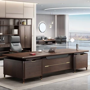 Modern Luxury Office Desk Chair Combination for CEO Solid Wood Frame and Panel for Commercial Villa High Quality Furniture