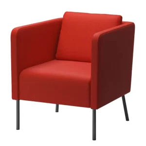 Modern Luxury Outdoor Wicker Leisure Chair with Armrest Red Color Eco friendly Comfortable Single Sofa for Apartment Gym Use