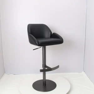 Modern Luxury PU Leather Bar Stool With Armrest Height Adjustable 360 Swivel Hydraulic Bar Chair