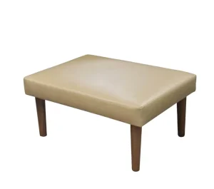 Modern Luxury PU Leather Rectangular Footstool Wood Leg Ottoman Padded Bench for Hotel Bedroom Sets