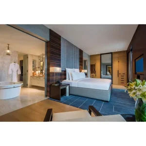 Modern Luxury Premium Hotel Bedroom Sets for Living Room 5 Star Hotel Furniture Wooden Double Hotel Bed Headboard