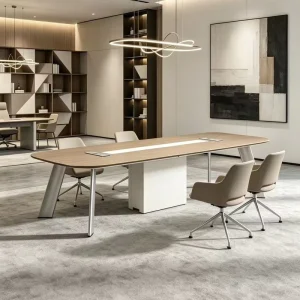 Modern Luxury Rectangle Office Conference Table and Chair Set Meeting Room Furniture for Hotels