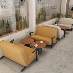 Modern Luxury Restaurant Table and Chair Set Nordic Cafe Coffee Shop Sofa Lounge Chairs Commercial Leisure Furniture Set