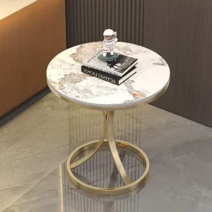 Modern Luxury Rock Slab Coffee Table With Glass Small Sideboard for Living Room Sofa Corners & Balcony Simple Movable Set