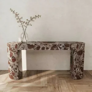 Modern Luxury Rosso Levanto Red Natural Marble Console Table for Home Living Room Hallway Entrance Hall Hotel Villa Interiors