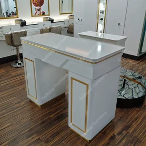 Modern Luxury Salon Ambient Light Marble MDF Nail Desk Tech Tables Professional Mesa De Manicura Single Manicure Nail Table