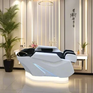 Modern Luxury Salon Shampoo Chair with Ceramic Basin and Comfortable Hydro Massage for Hair & Beauty Salons