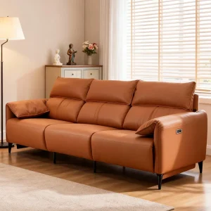 Modern Luxury Sectional Four Seat Leather Couch Recliner Electric Sofa Set Furniture Living Room
