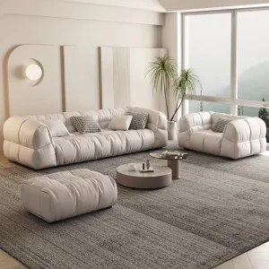 Modern Luxury Sectional Sofa Set with Wooden Drawers and Sponge Filled Adjustable Height for Living Room Bedroom Hotel Apartment