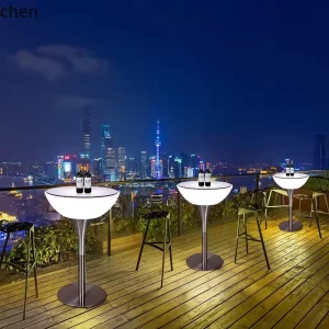 Modern Luxury Smoking Club Bar LED RGB Chairs Interior Solar Design Hookah Lounge Furniture Bar Table and Barstool for Event