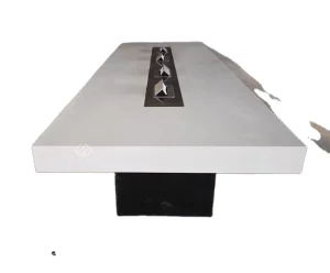 Modern Luxury Solid Surface Stainless Steel Conference Table for Hospital and Hotel Use Durable Commercial Office Meeting Table