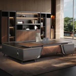 Modern Luxury Solid Wood Executive Director Desk with Modular Design File Drawer Storage for Office Building Home Use