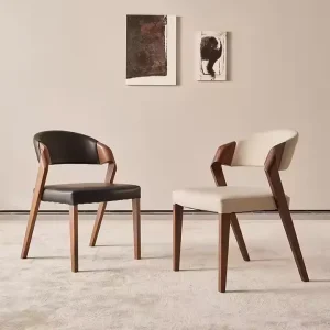 Modern Luxury Solid Wood Hotel Dining Chairs for Restaurant with Armrest