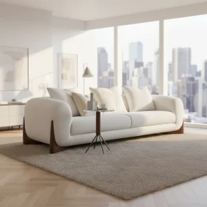 Modern Luxury Square Chesterfield Sofa Set Hotel Apartment Villa Outdoor Three Seat Sponge Solid Ash Wood Legs Eco Friendly