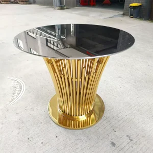 Modern Luxury Stainless Steel Dining Table Round Table Minimalist Decor Furniture Wedding Glass Table Household Dining Table