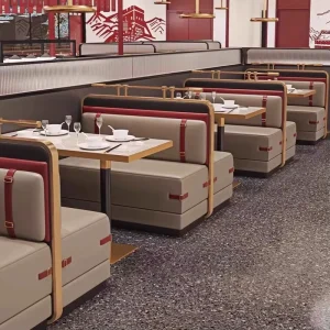 Modern Luxury Stainless Steel Leather U Shaped Booth Sofa Bench Seating for Malls Hotels Restaurants